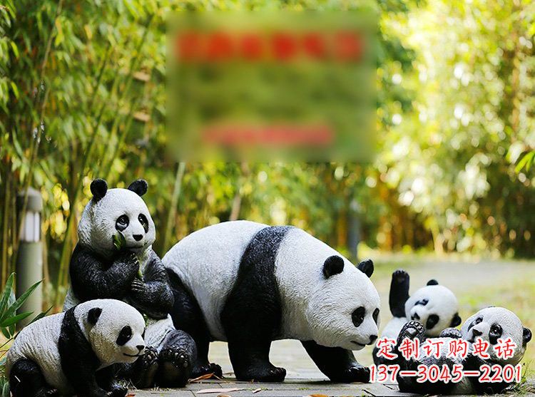 兰州玻璃钢仿真熊猫雕塑