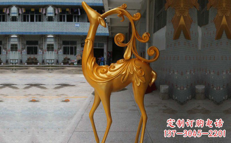 兰州玻璃钢小鹿雕塑,装饰公园美景