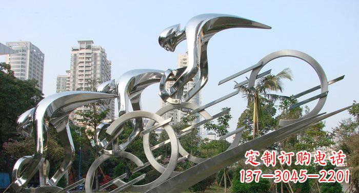 兰州不锈钢自行车抽象雕塑