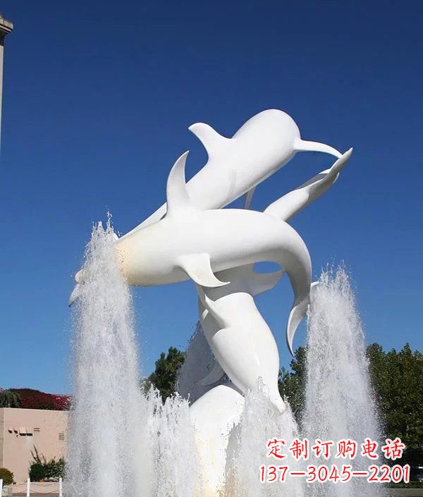 兰州完美纪念，精致的不锈钢海豚雕塑
