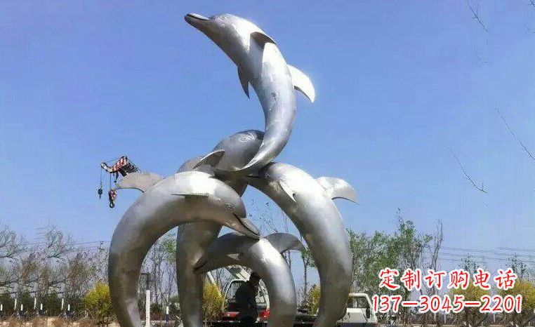 兰州品质精美的不锈钢海豚雕塑