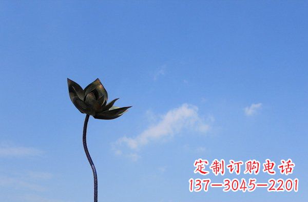 兰州公园不锈钢荷花雕塑