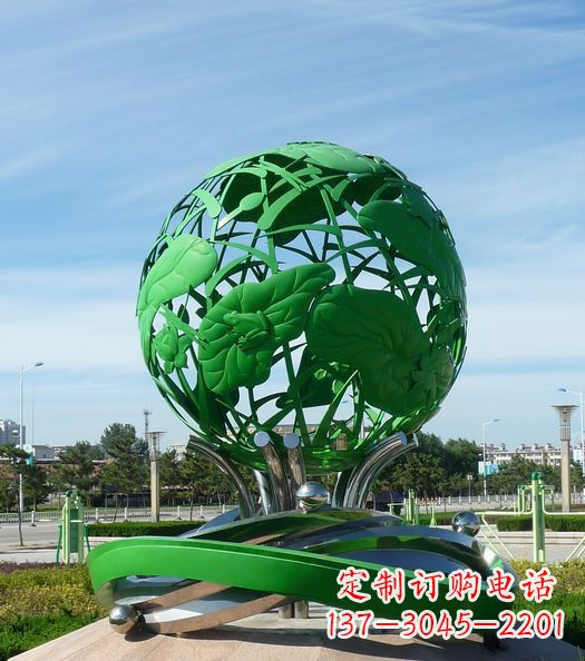 兰州不锈钢镂空荷叶青蛙雕塑