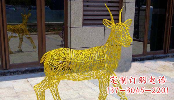 兰州梦幻般的不锈钢小鹿大理石塑像