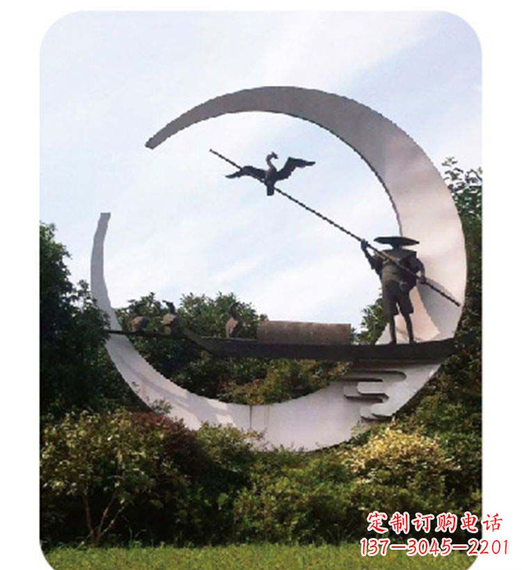 兰州精致美观的不锈钢鸬鹚雕塑