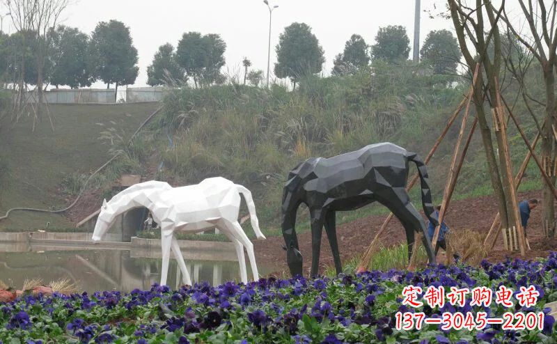 兰州盛世之美,精美不锈钢动物雕塑