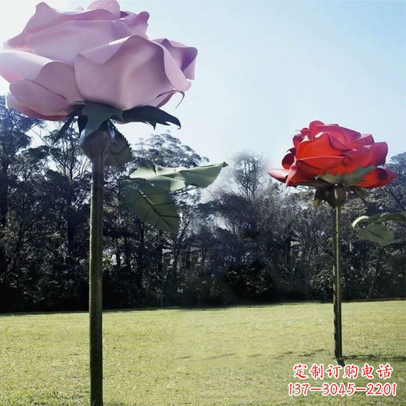 兰州精美不锈钢雕刻玫瑰花雕塑