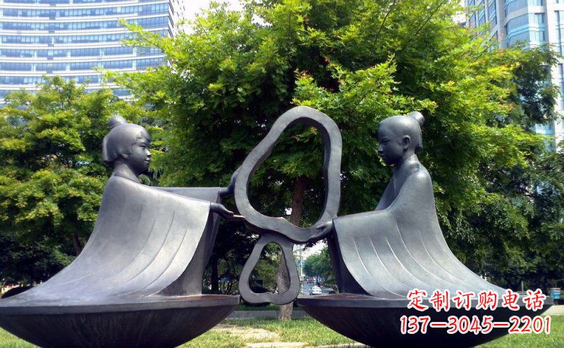 兰州特色铜雕-孔融让梨雕塑