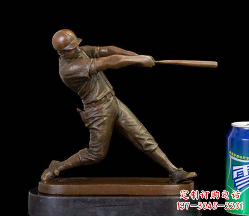 兰州风采动人的人物铜雕棒球雕塑