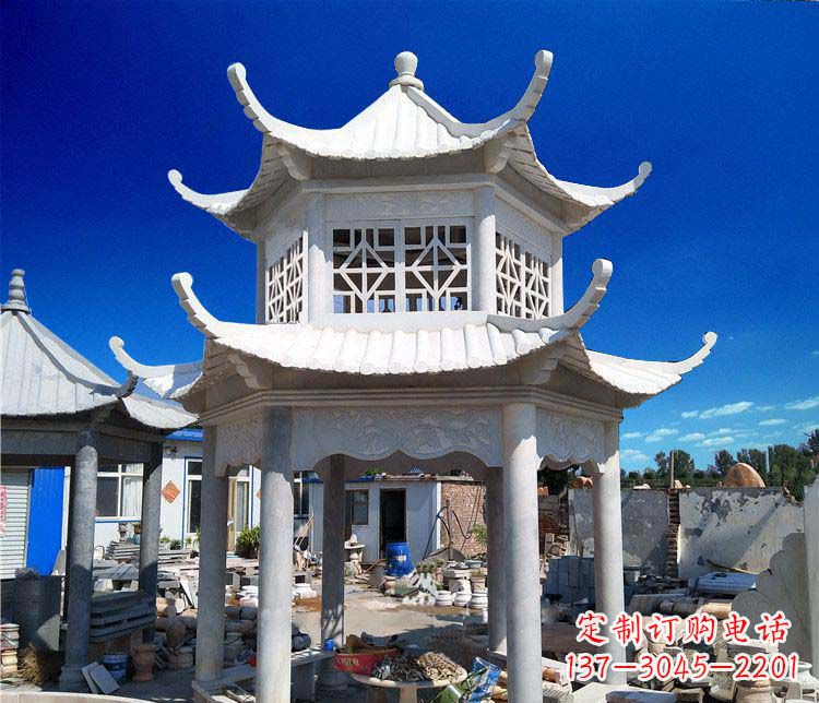 兰州大理石双层凉亭雕塑