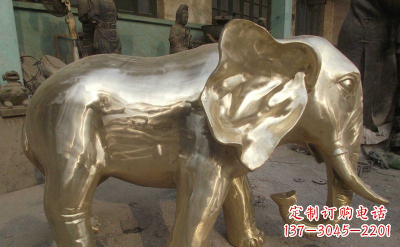 兰州中领雕塑精美的大象铜雕
