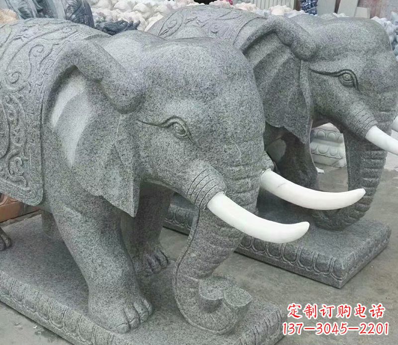 兰州象征力量的大理石大象雕塑