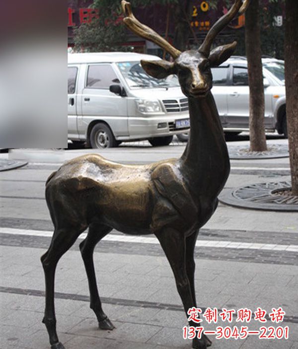 兰州公园动物鹿铜雕