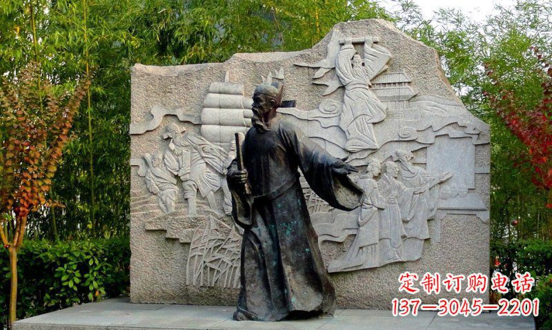 兰州海瑞古代名人铜雕领雕塑定制