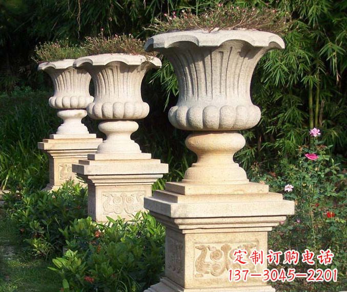 兰州高质量大理石花盆石雕