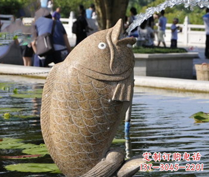 兰州大理石鲤鱼喷泉石雕