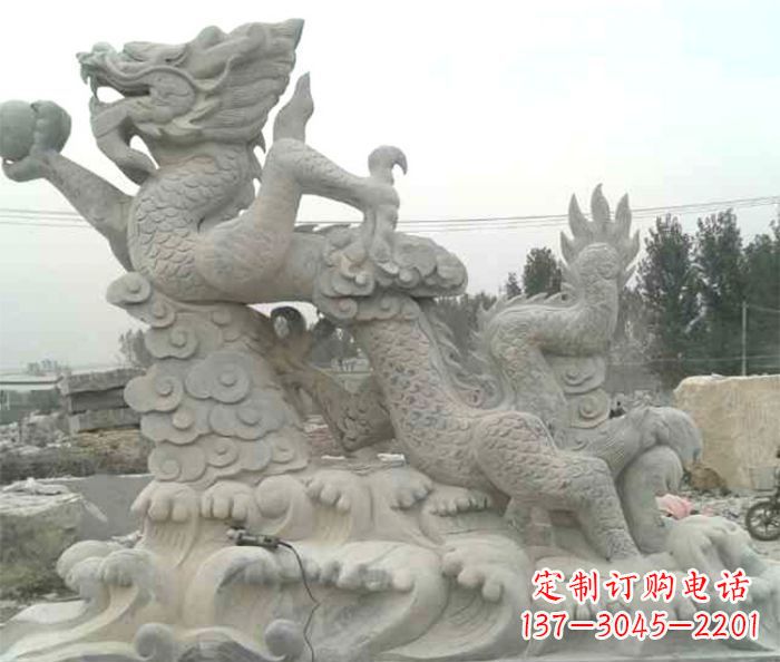 兰州公园景观青龙出水石雕