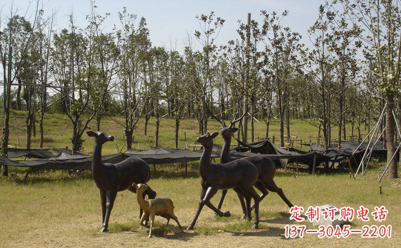 兰州优雅雕塑-梅花鹿铜雕