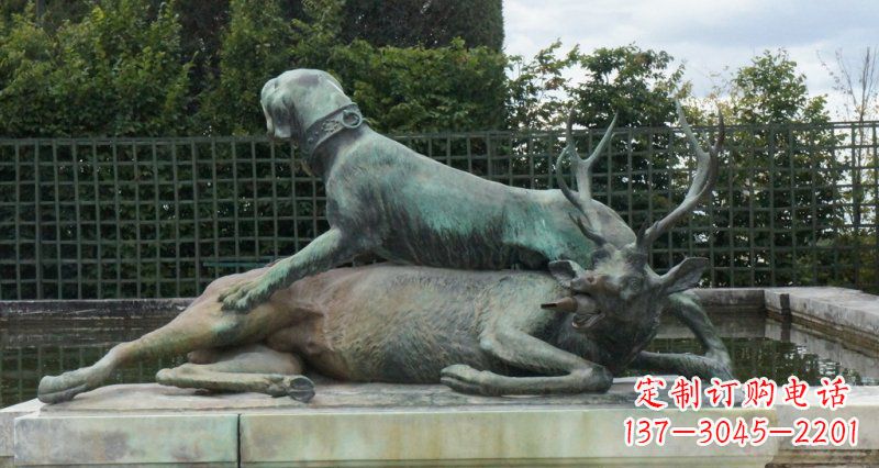 兰州高质量铜梅花鹿动物雕塑