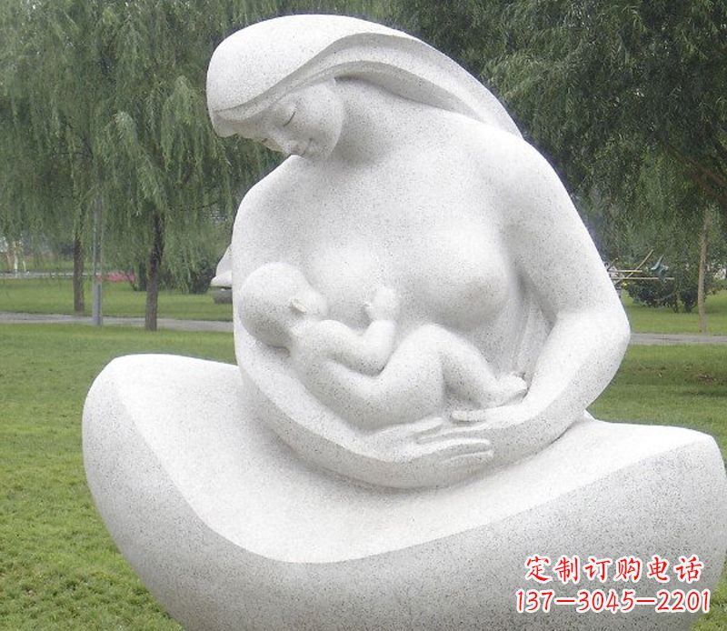 兰州精美母亲喂奶石雕塑
