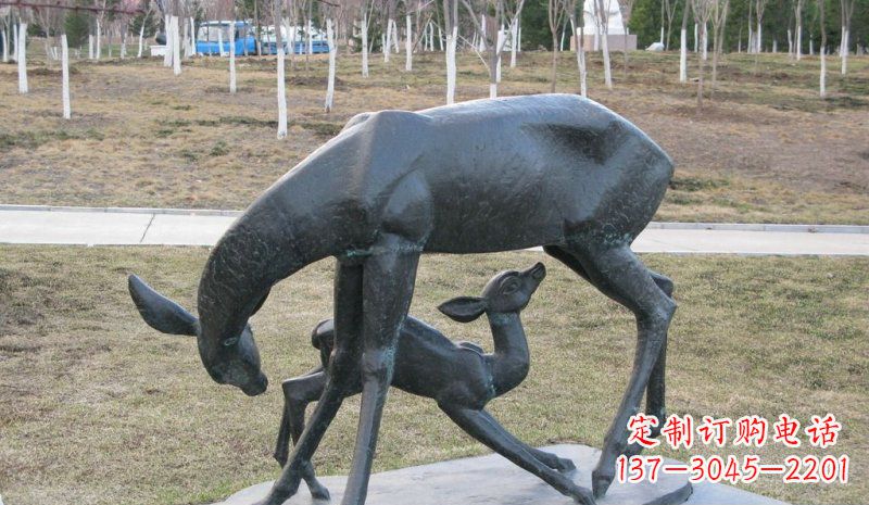 兰州高档铜雕动物母子鹿