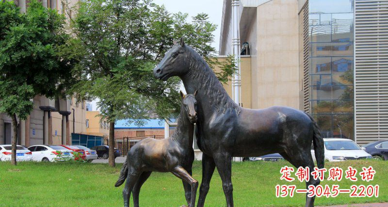 兰州优质实木母子马铜雕