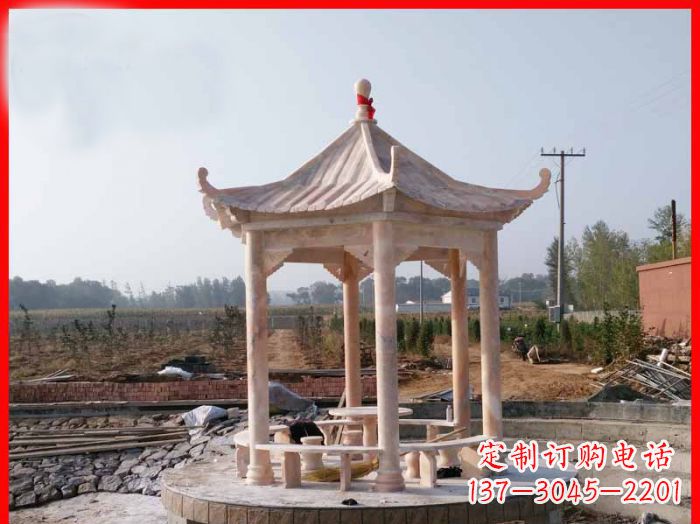 兰州享受晚霞红,迎接舒适凉亭雕塑