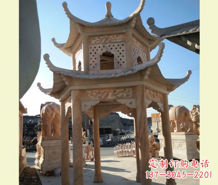 兰州中式双层石雕凉亭
