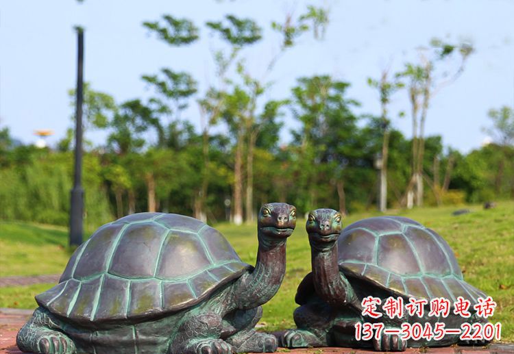 兰州公园乌龟铜雕