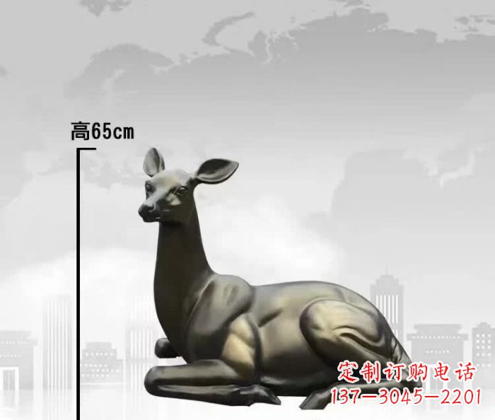 兰州中领雕塑精美铜雕鹿