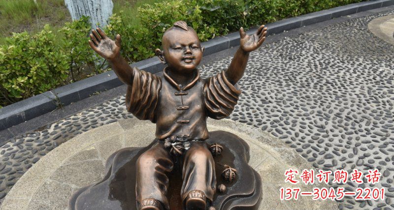 兰州精致雕塑,匠心创造——小男孩铜雕