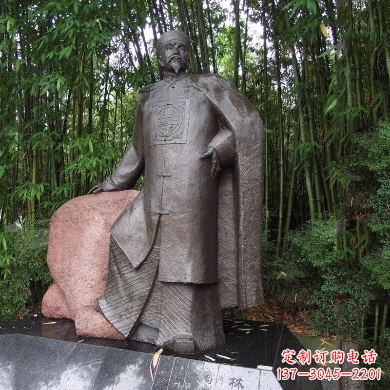 兰州公园园林历史人物铜雕像,晚清著名民族英雄林则徐雕像