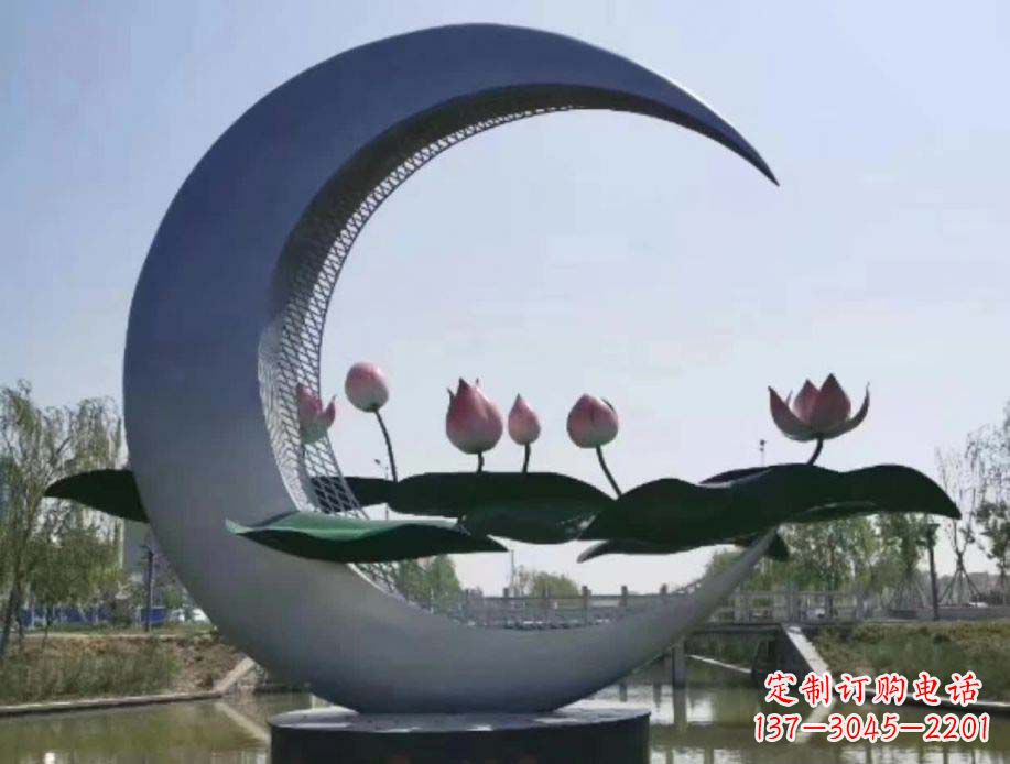兰州公园月亮不锈钢景观装饰雕塑