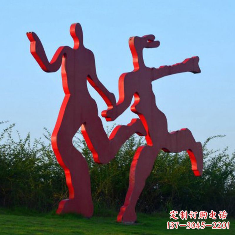 兰州情侣心剪影雕塑