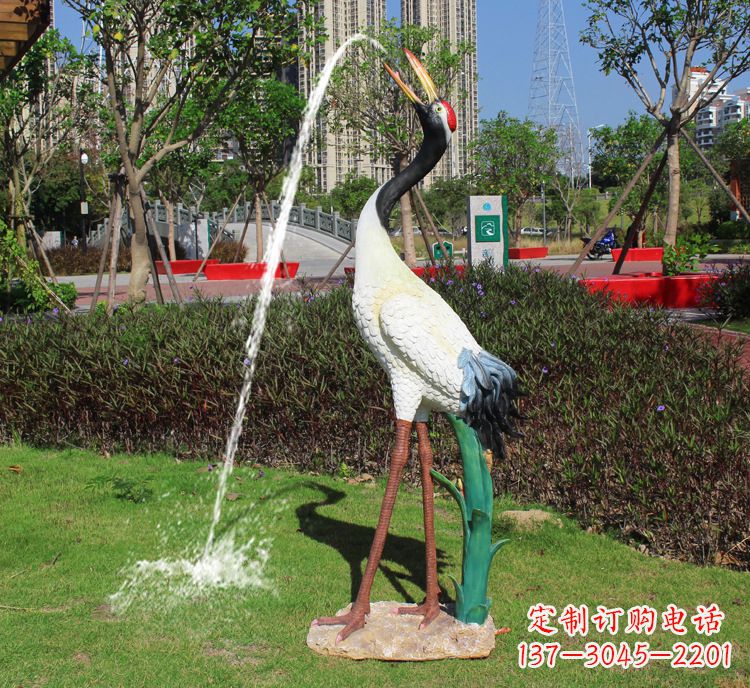 兰州精美雕塑仿真仙鹤动物雕塑