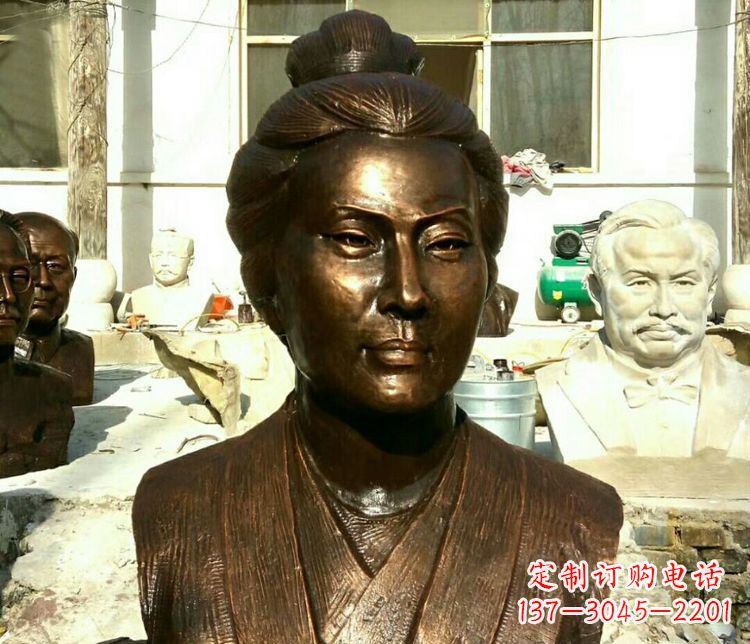 兰州古代词人李清照胸像铜雕