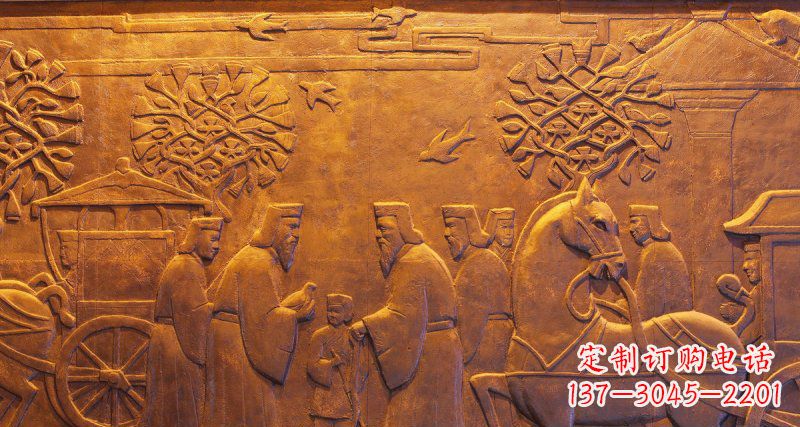 兰州古代人物和马车铜浮雕