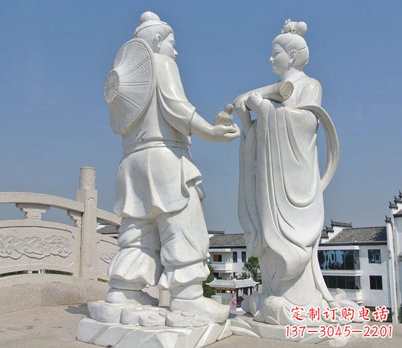 兰州古代人物牛郎织女石雕