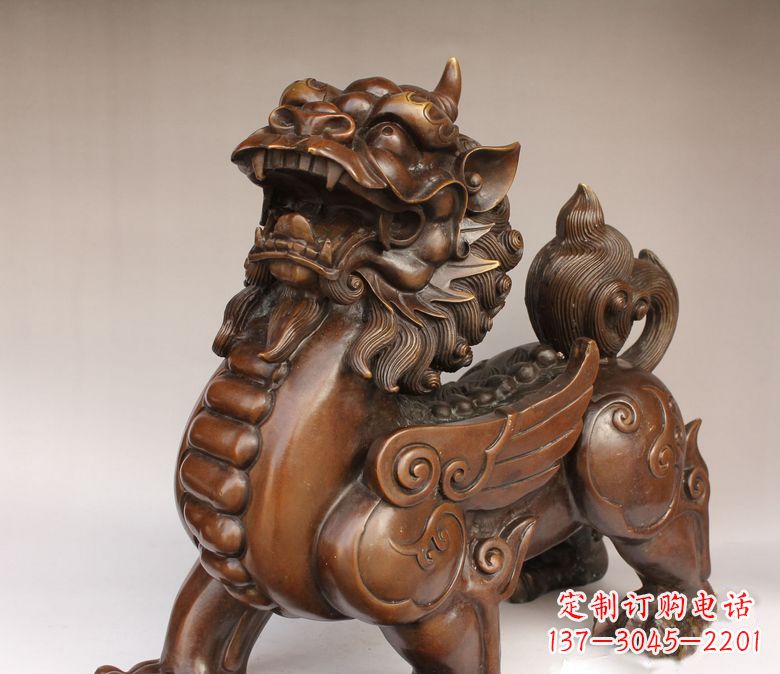兰州古代神兽貔貅铜雕 