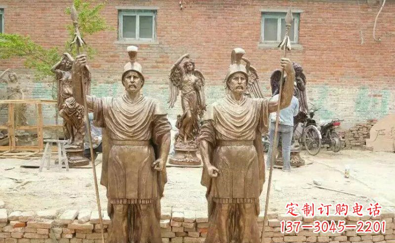 兰州古罗马战士铜雕广场人物雕塑