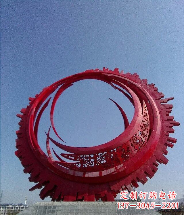 兰州广场不锈钢齿轮圆盘雕塑