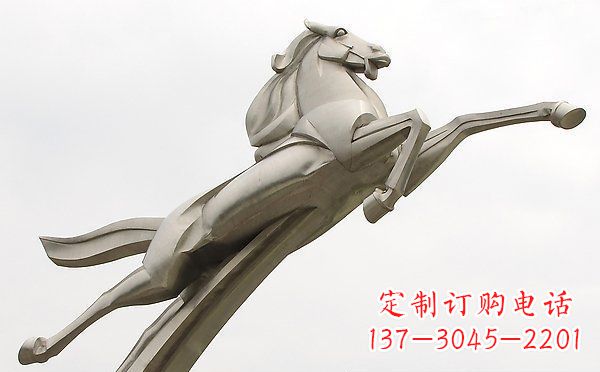 兰州广场不锈钢抽象一马当先景观雕塑