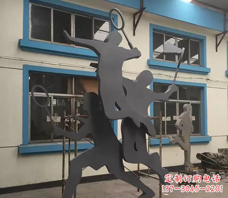 兰州不锈钢羽毛球运动雕塑