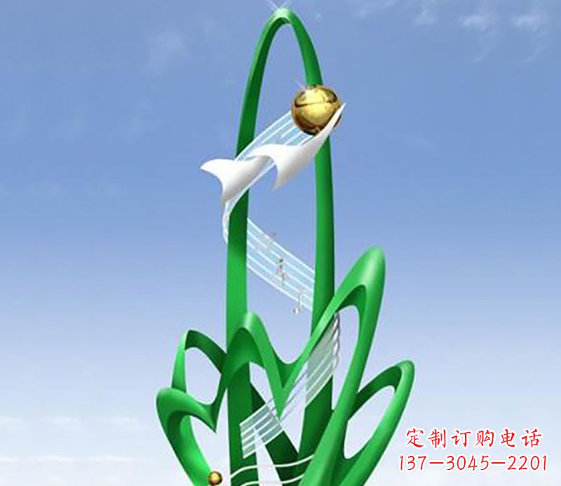兰州广场不锈钢树叶景观雕塑