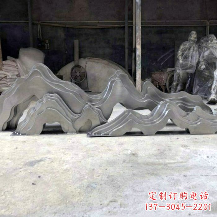 兰州广场户外不锈钢假山雕塑