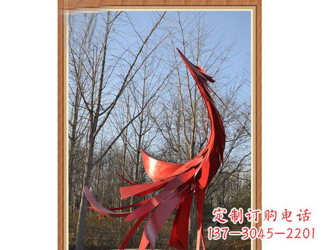 兰州广场景观不锈钢凤凰雕塑