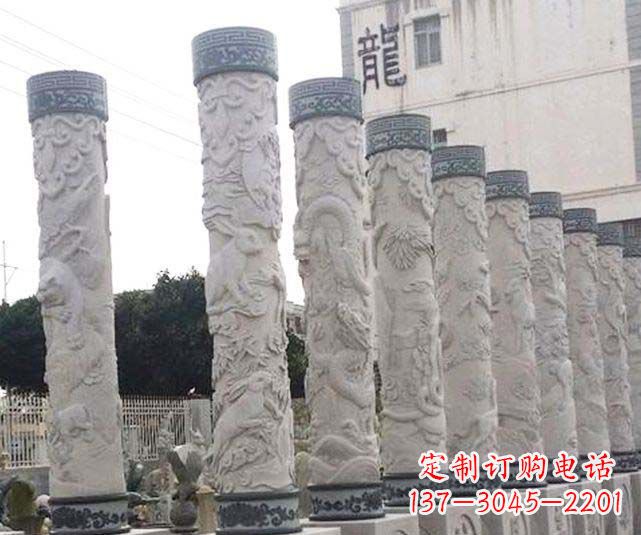 兰州中领雕塑大理石古典龙柱石雕