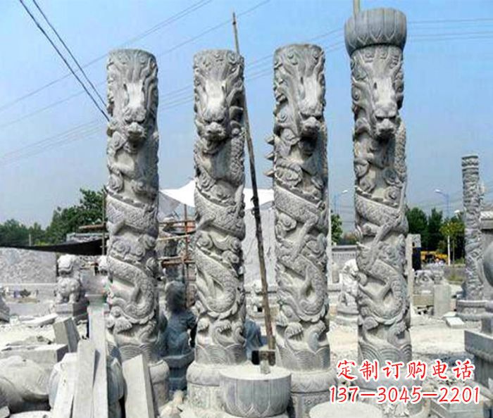 兰州浩大神秘的龙柱石雕