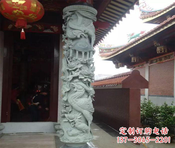 兰州广场景观大理石龙柱石雕_2