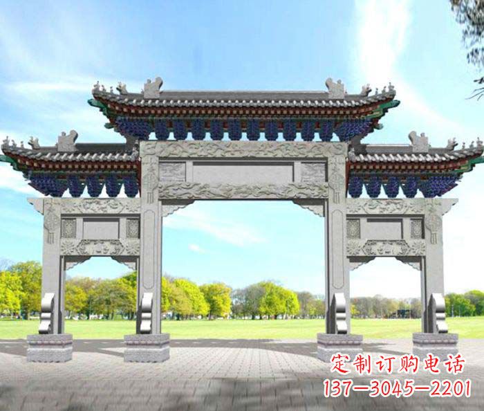 兰州广场景观大理石牌楼石雕